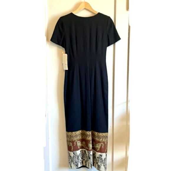 Vintage DL. Deborah Laws Linen Blend Animal Safari Maxi Dress - Picture 2 of 8